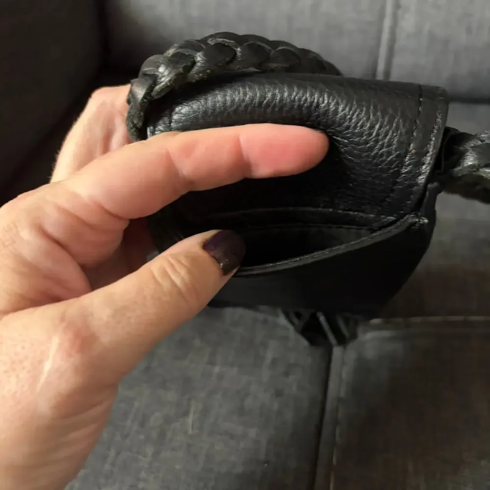 Rebecca Minkoff Isobel Black Pebbled Leather Phone Crossbody Bag